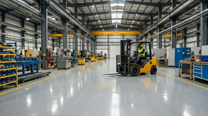 Revestimento epóxi em área industrial