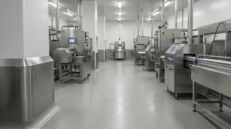 Revestimento de uretano em indústria de alimentos