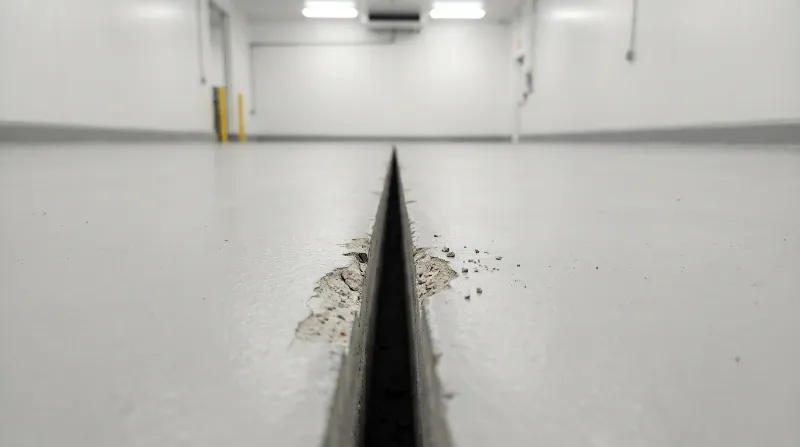 Junta de piso com bordas quebradas